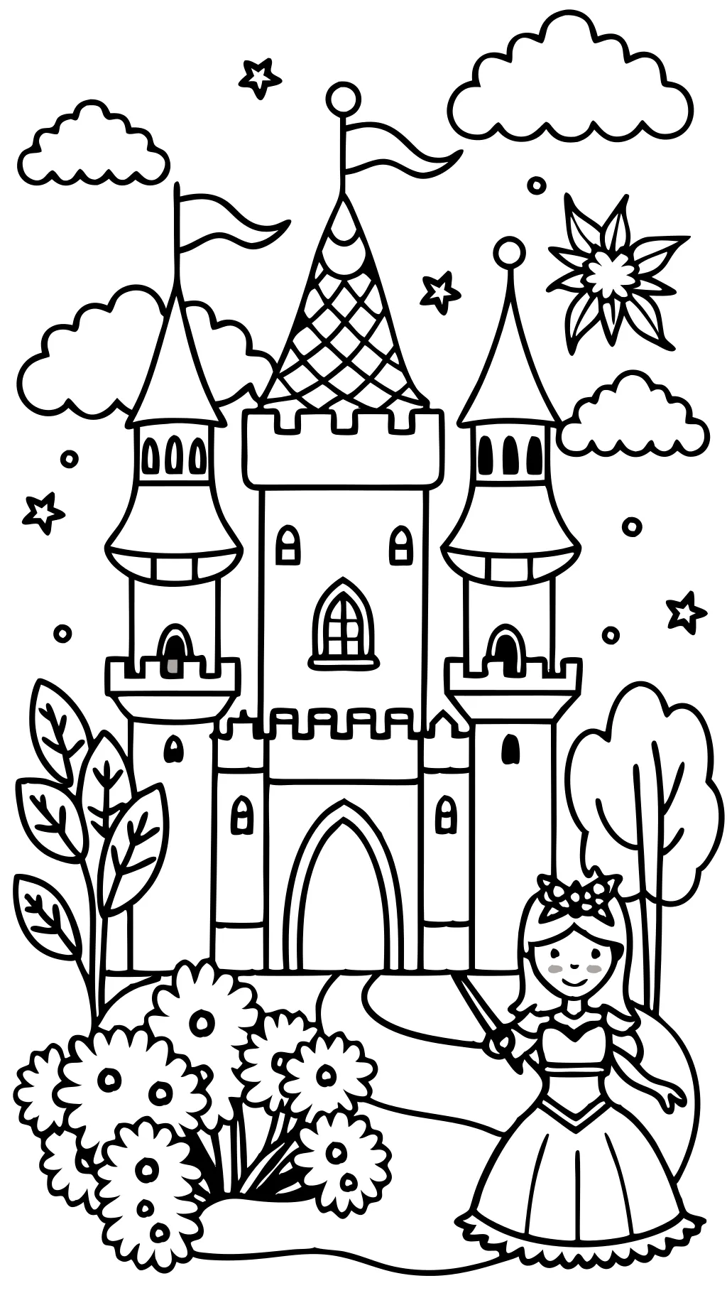 pages de livres de coloriage de contes de fées